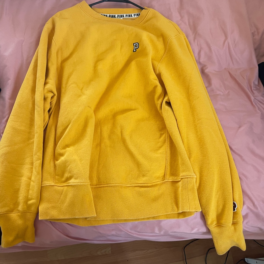 PINK yellow crewneck